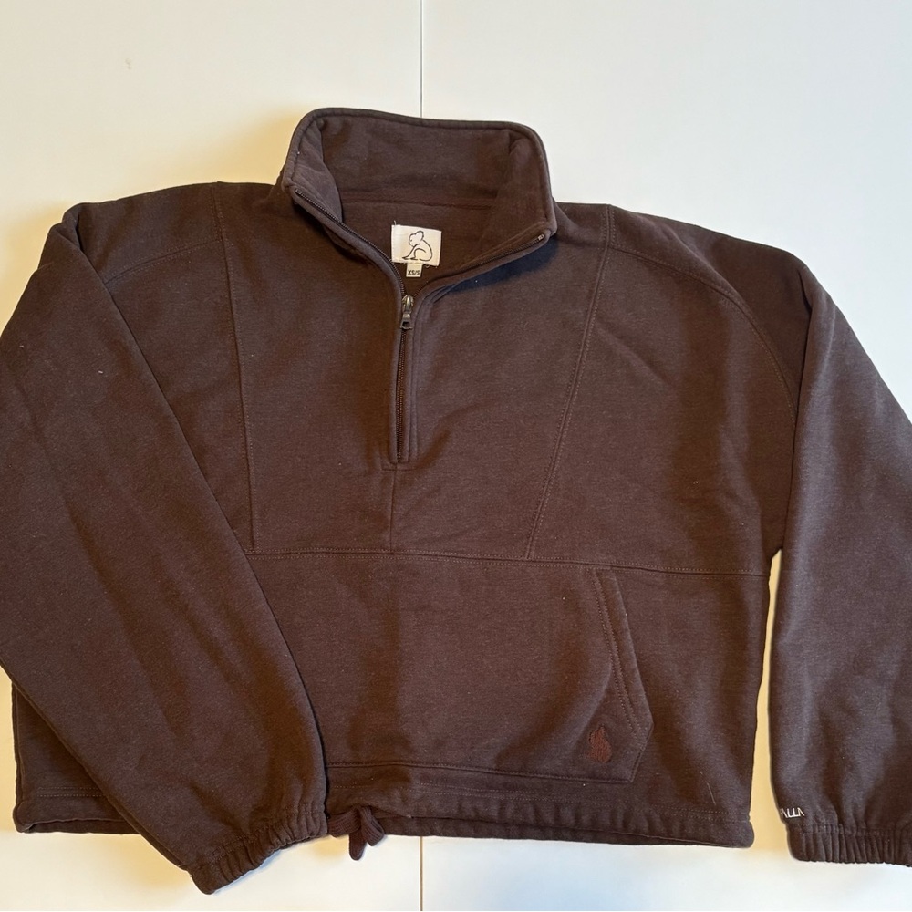 Women's Brown Half-Zip Sweatshirt